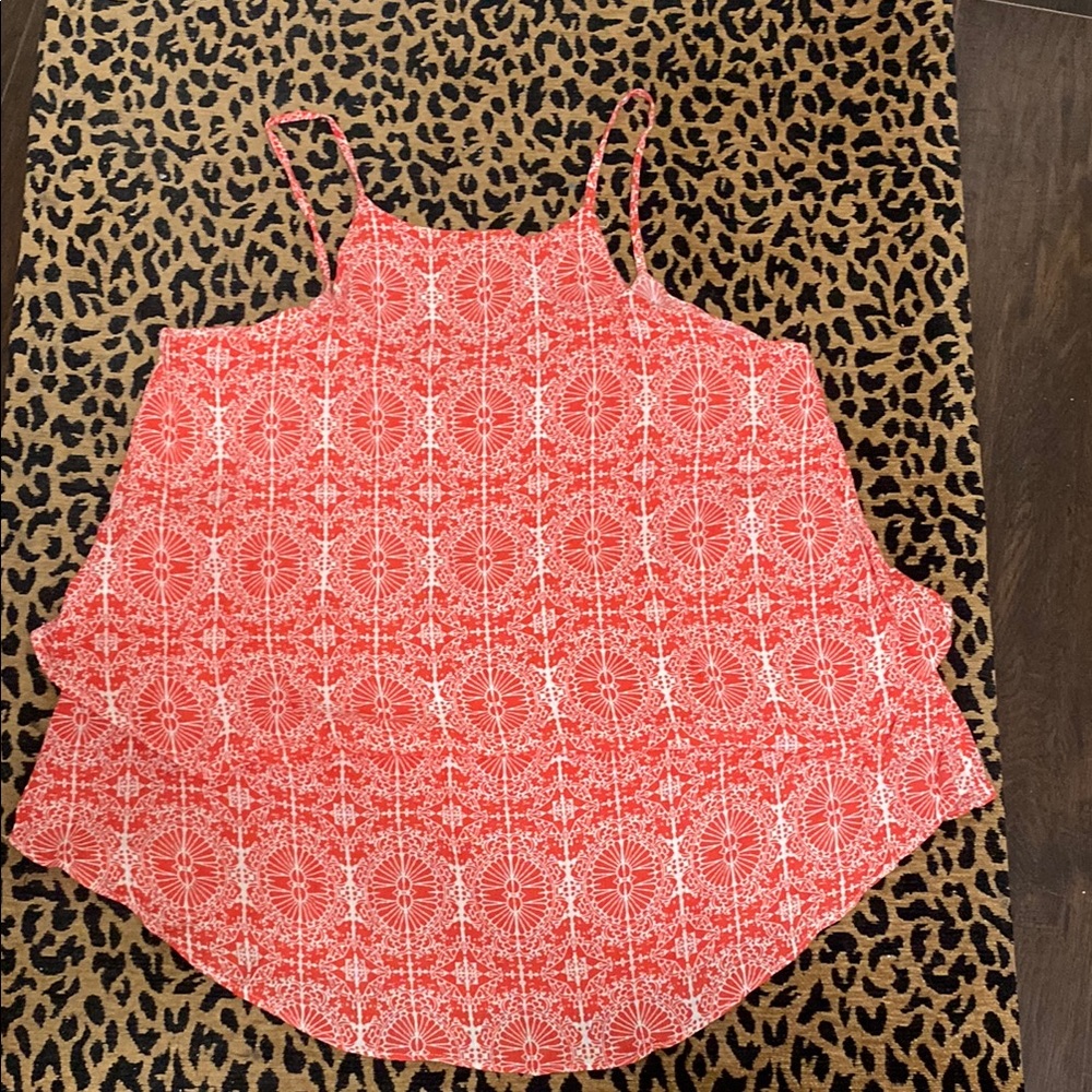 Women's Orange Patterned Top